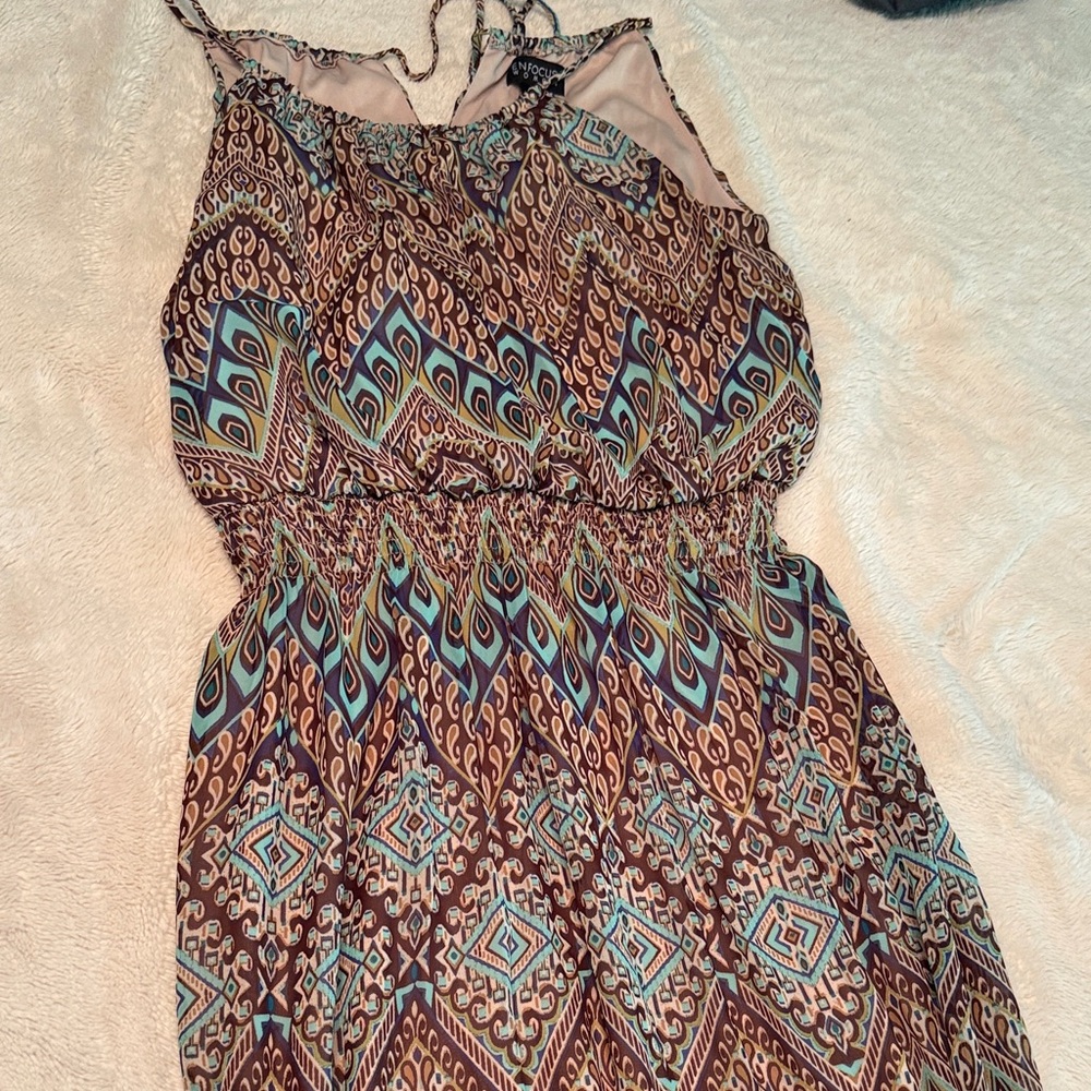 Bohemian Brown Patterned Dress